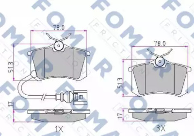 FOMAR FRICTION fo920181 -  Комплект тормозных колодок, дисковый тормоз